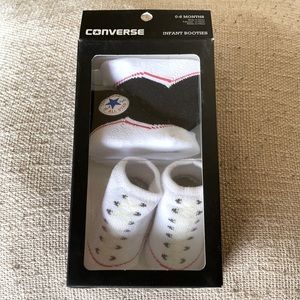Converse Infant Baby Booties 0-6 Mos Black & White